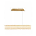 1 Light Brass Led Chandelier With Clear Crystals