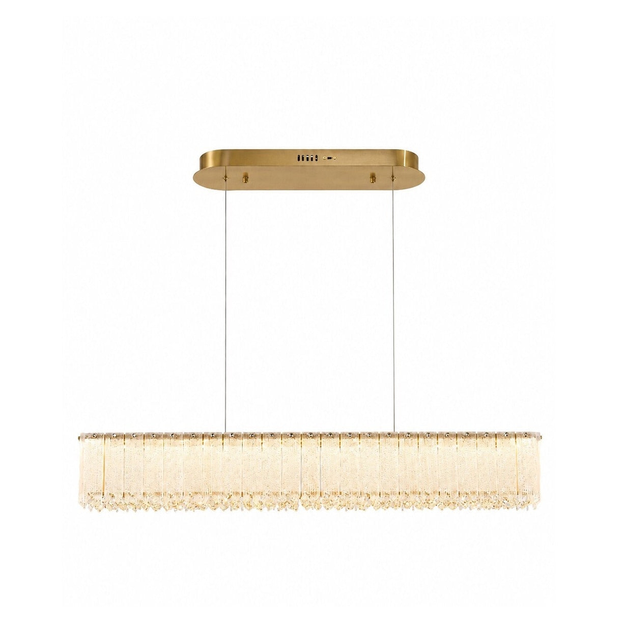 1 Light Brass Led Chandelier With Clear Crystals