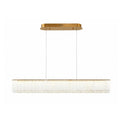 1 Light Brass Led Chandelier With Clear Crystals