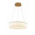 1 Light Brass Led Chandelier With Clear Crystals