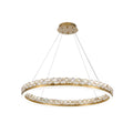 1 Light Brass Led Pendant With Crystal Accents