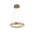 1 Light Brass Led Pendant With Crystal Accents