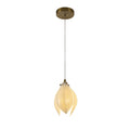 1 Light Bronze Single Pendant With A Cream Ceramic Flower