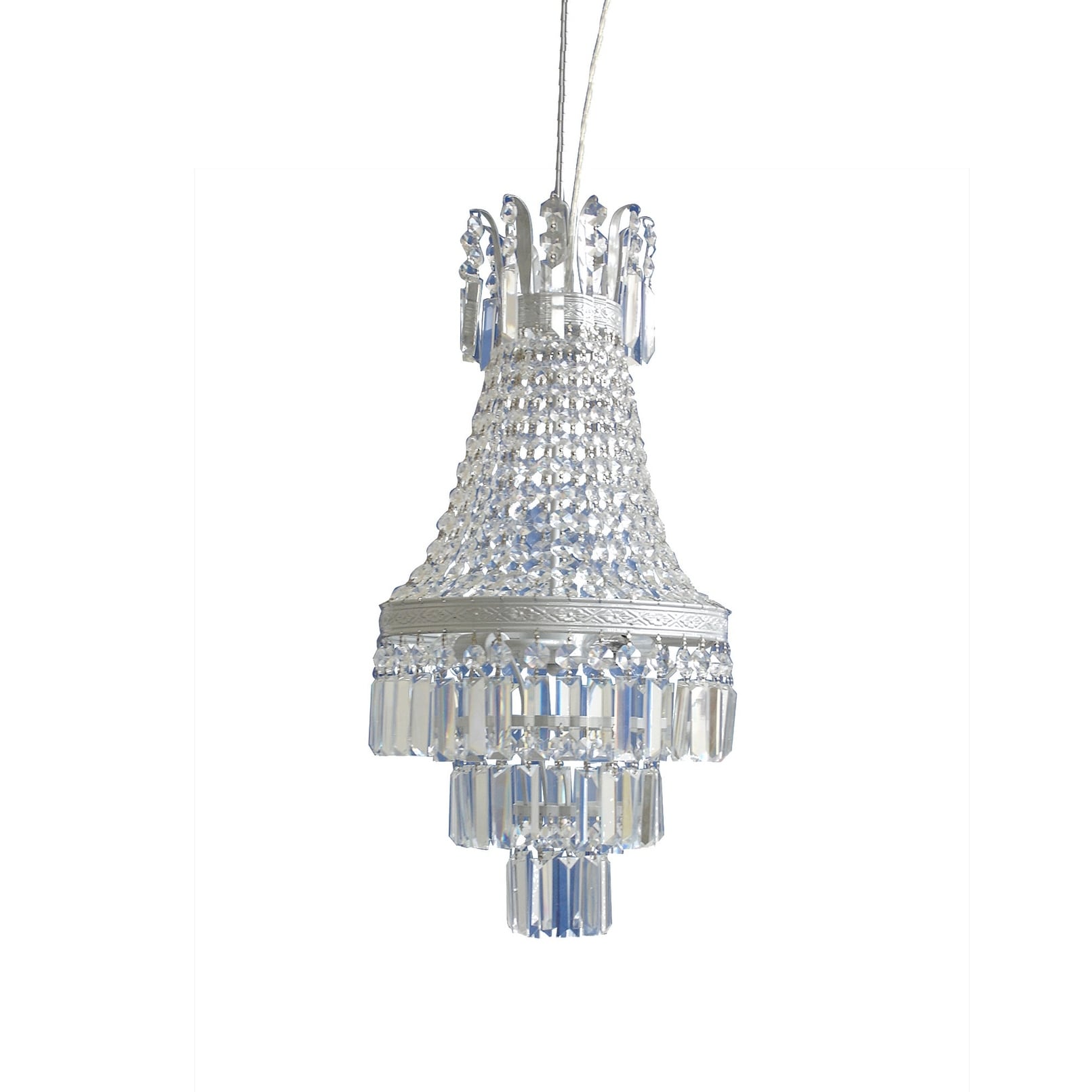 1 Light Chrome Chandelier With Clear Crystals