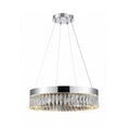 1 Light Chrome Led Chandelier With Clear Crystal Accents