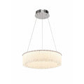 1 Light Chrome Led Chandelier With Clear Crystals