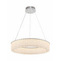 1 Light Chrome Led Chandelier With Clear Crystals