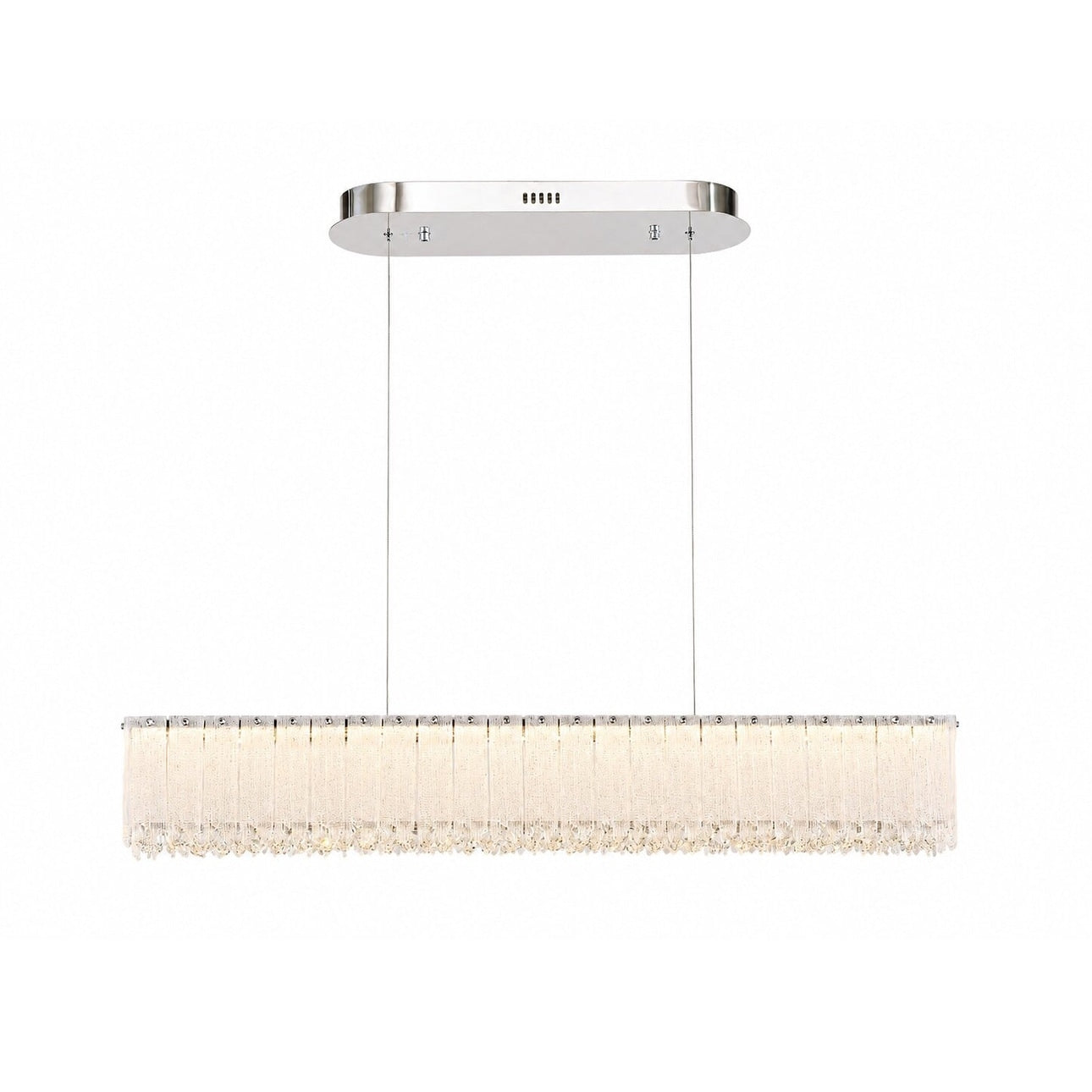 1 Light Chrome Led Chandelier With Clear Crystals