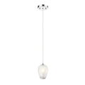 1 Light Chrome Pendant With A White Glass Shade
