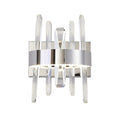 1 Light Chrome Stainless Steel Led Wall Sconce With Clear Crystal Accents