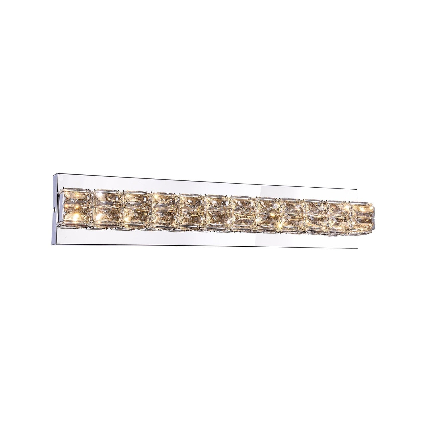 1 Light Chrome Wall Sconce With Clear Crystal Accents