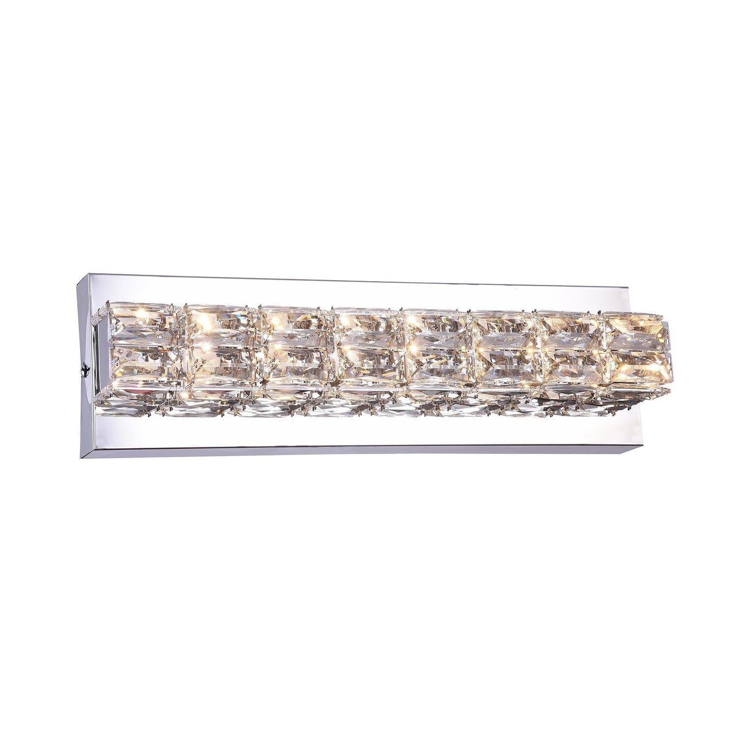 1 Light Chrome Wall Sconce With Clear Crystal Accents