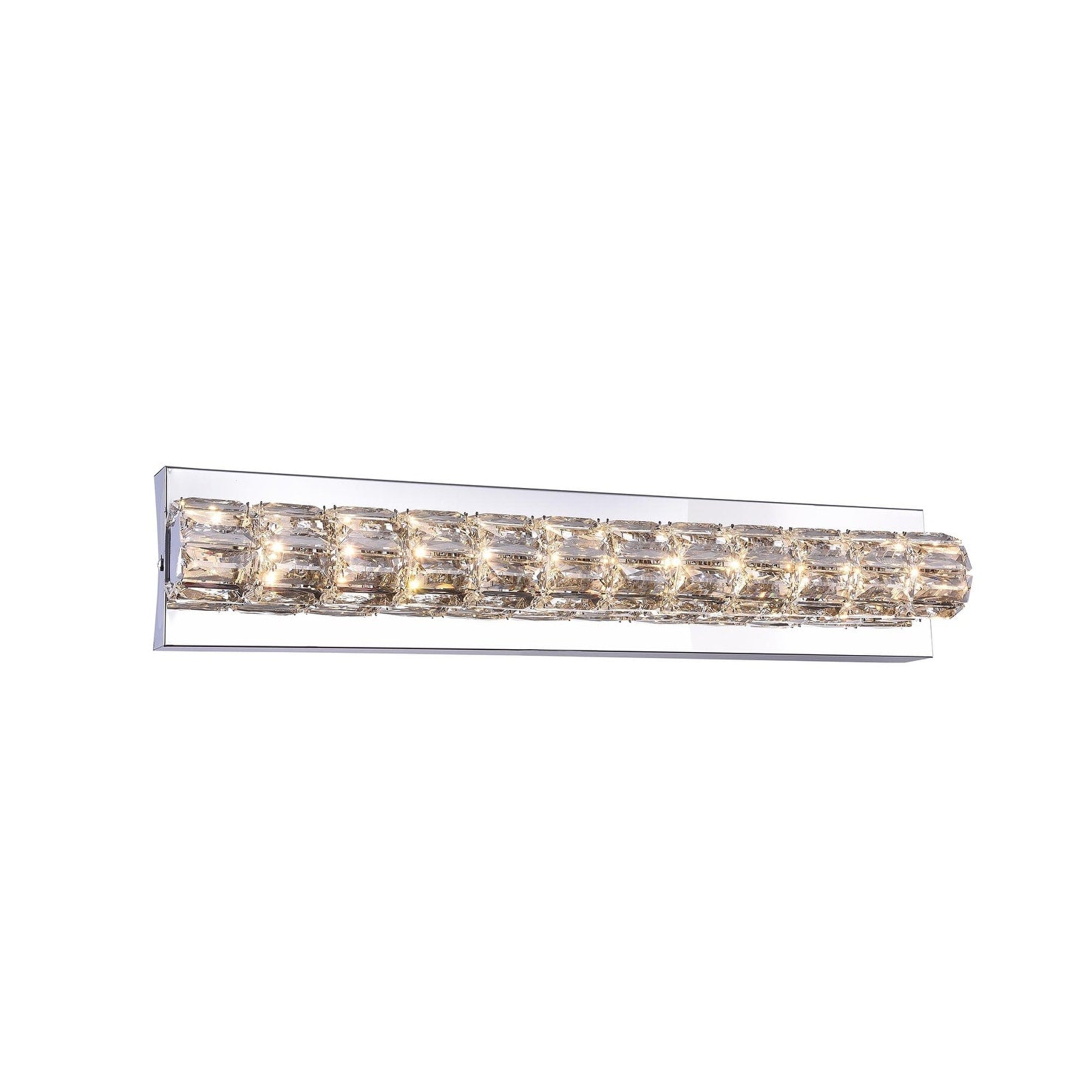 1 Light Chrome Wall Sconce With Clear Crystal Accents