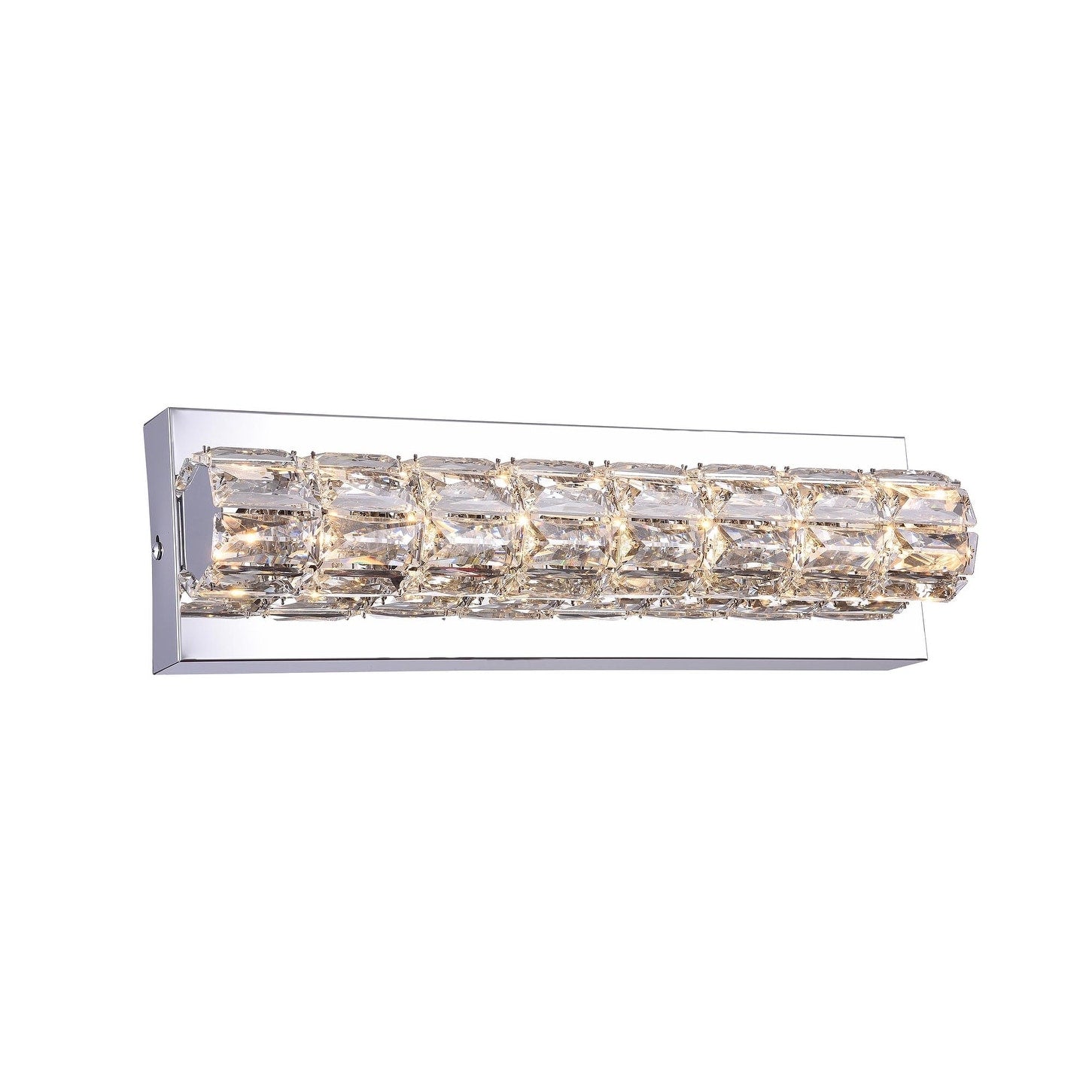 1 Light Chrome Wall Sconce With Clear Crystal Accents