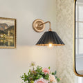 1 Light Classical Wall Sconce Matte Black Gold Transitional Indoor Wall Lamp 9.84