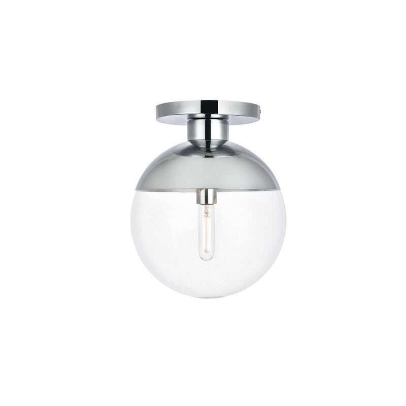 1 Light Flush Mount With 12 Inch Clear Glass