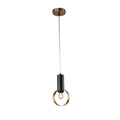 1 Light Gold And Black Loop Single Pendant