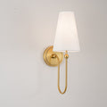 1 Light Gold Black Finish Fabric Wall Sconce For Bedroom