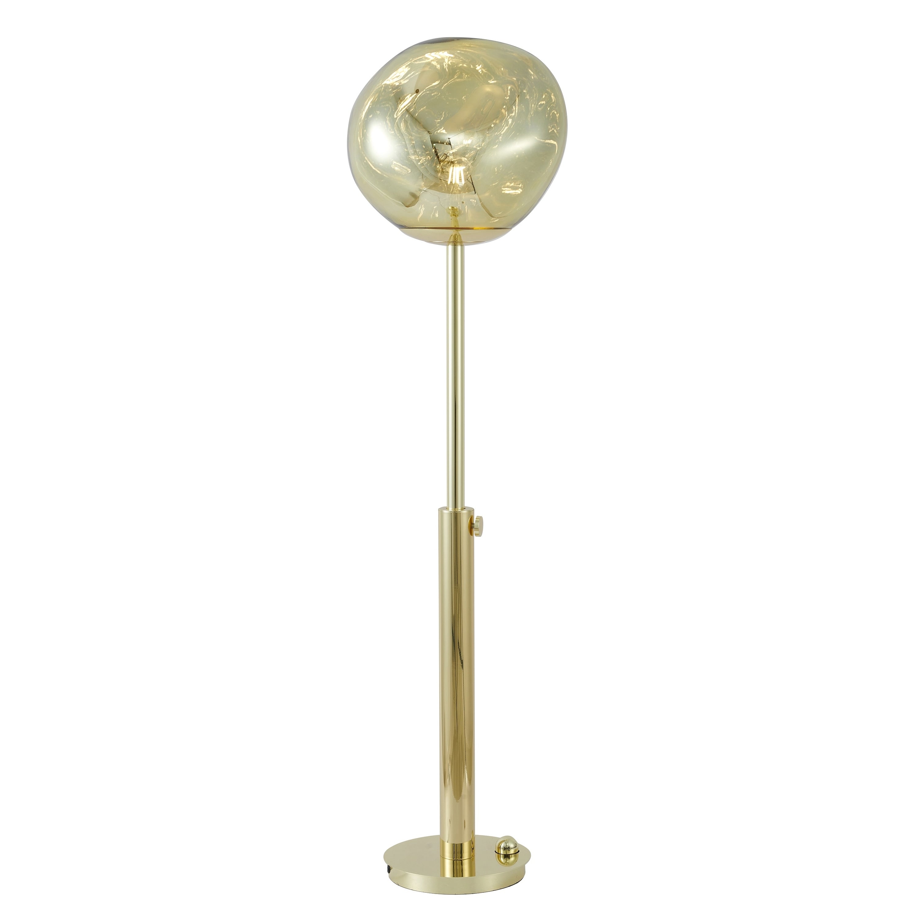 1 Light Gold Floor Lamp With An Acrylic Shade