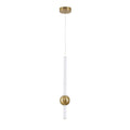 1 Light Gold Led Pendant With A White Glass Shade