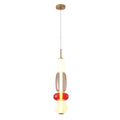 1 Light Gold Led Single Pendant With A Multi Color Glass Shade