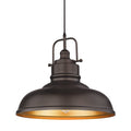 1 Light Industrial Farmhouse Pendant Light Oil Rubbed Bronze Finish