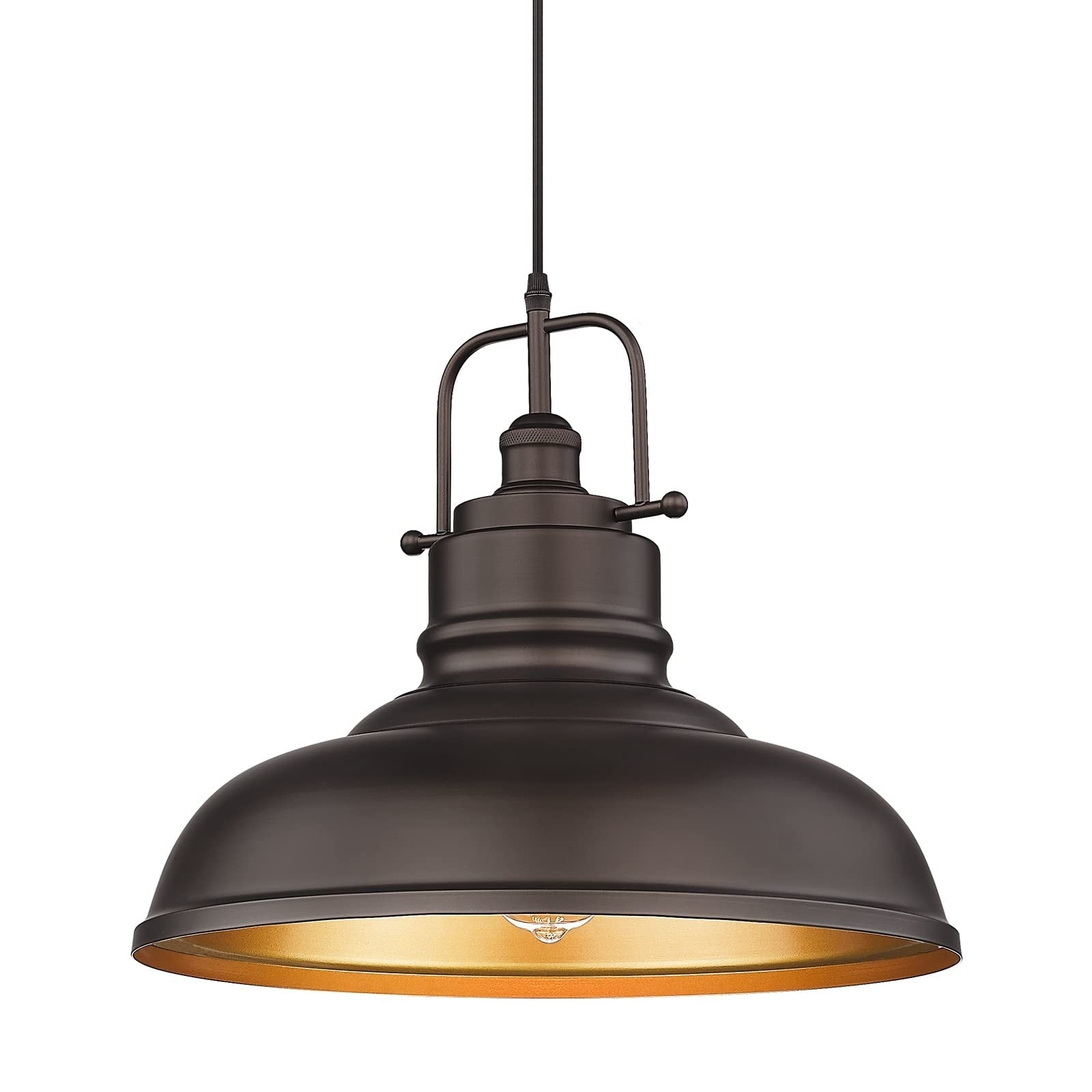 1 Light Industrial Farmhouse Pendant Light Oil Rubbed Bronze Finish