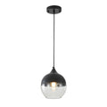 1 Light Matte Black Single Pendant With A Clear Glass Shade