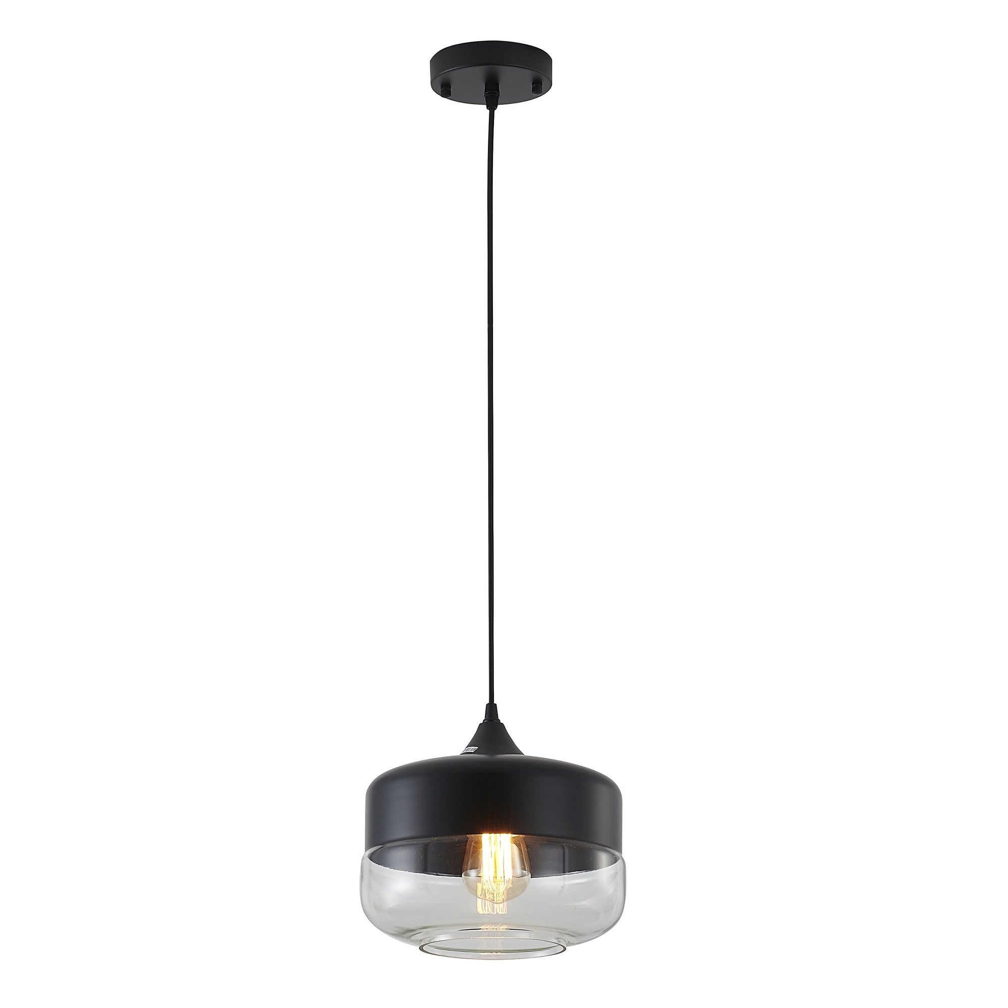 1 Light Matte Black Wall Sconce With A Clear Glass Shade