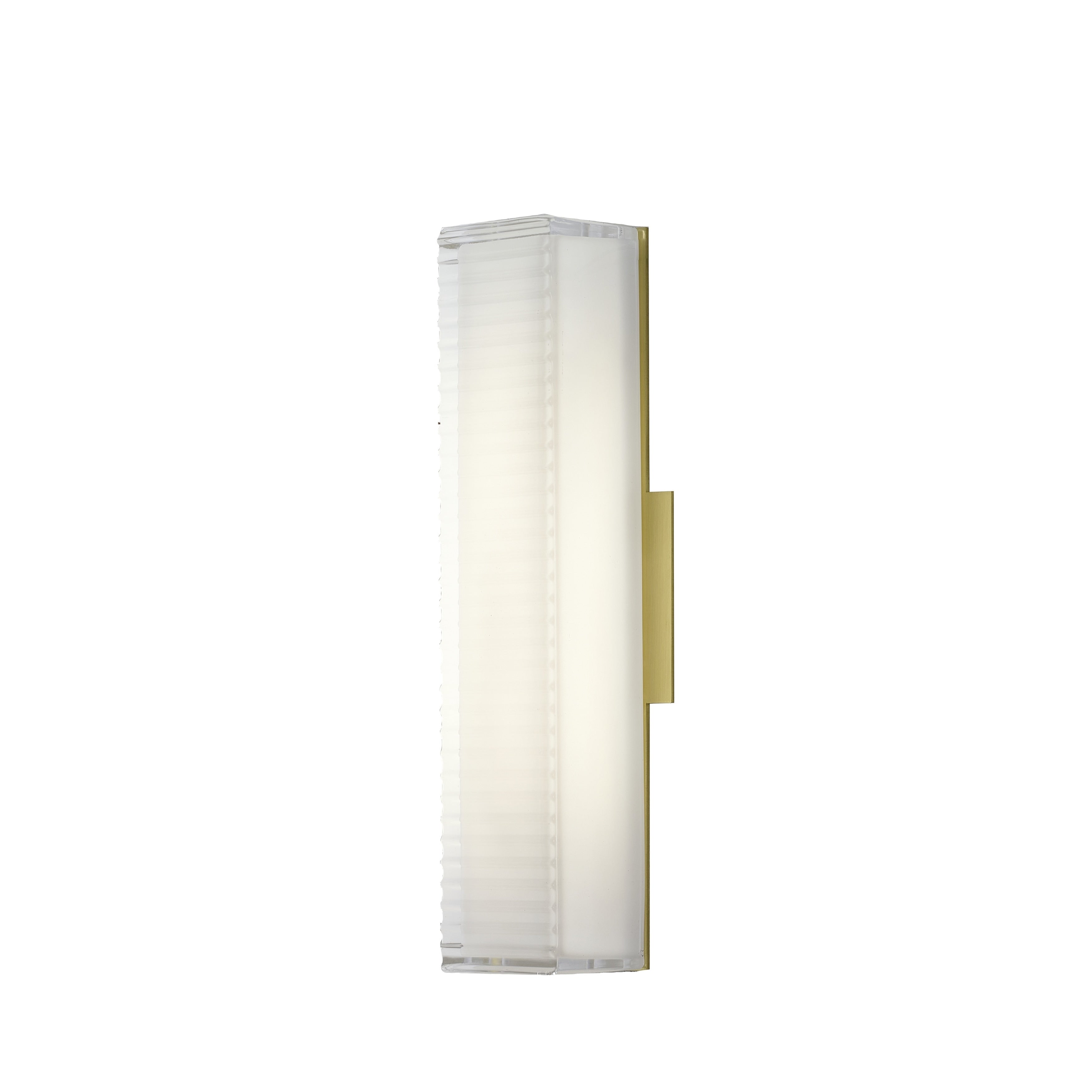 1 Light Matte Brass Led Wall Sconce With A Clear Frosted Glass Shade