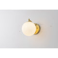 1 Light Mid Century Modern Gold Wall Sconce With Opal Glass Brass