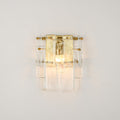 1 Light Modern Brass Textured Glass Wall Sconce For Entryway Hallway 1 Light