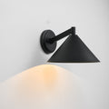 1 Light Modern Industrial Black Outdoor Wall Sconce With Cone Metal Shade 10.6 In. W X 7.0 In. H X 11.6 In. D
