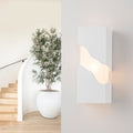 1 Light Modern Split Block Wall Sconce White Plaster Acrylic