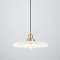 1 Light Modern Transitional Metal Ceramic Pendant With Ruffled Wave Edge Shade For Dining Room 11.8 W X 5.5 H