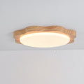 1 Light Modern Wood Led Flush Mount For Bedroom Living Room 1 Light