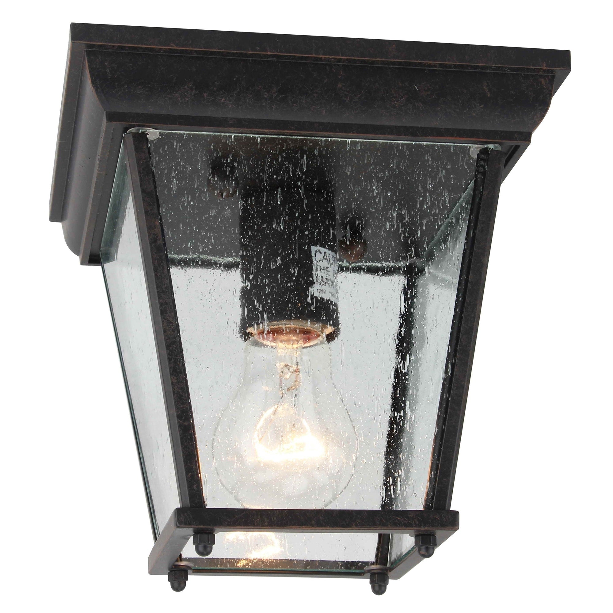 1 Light Outdoor Ceiling Lantern In Oil Rubbed Bronze