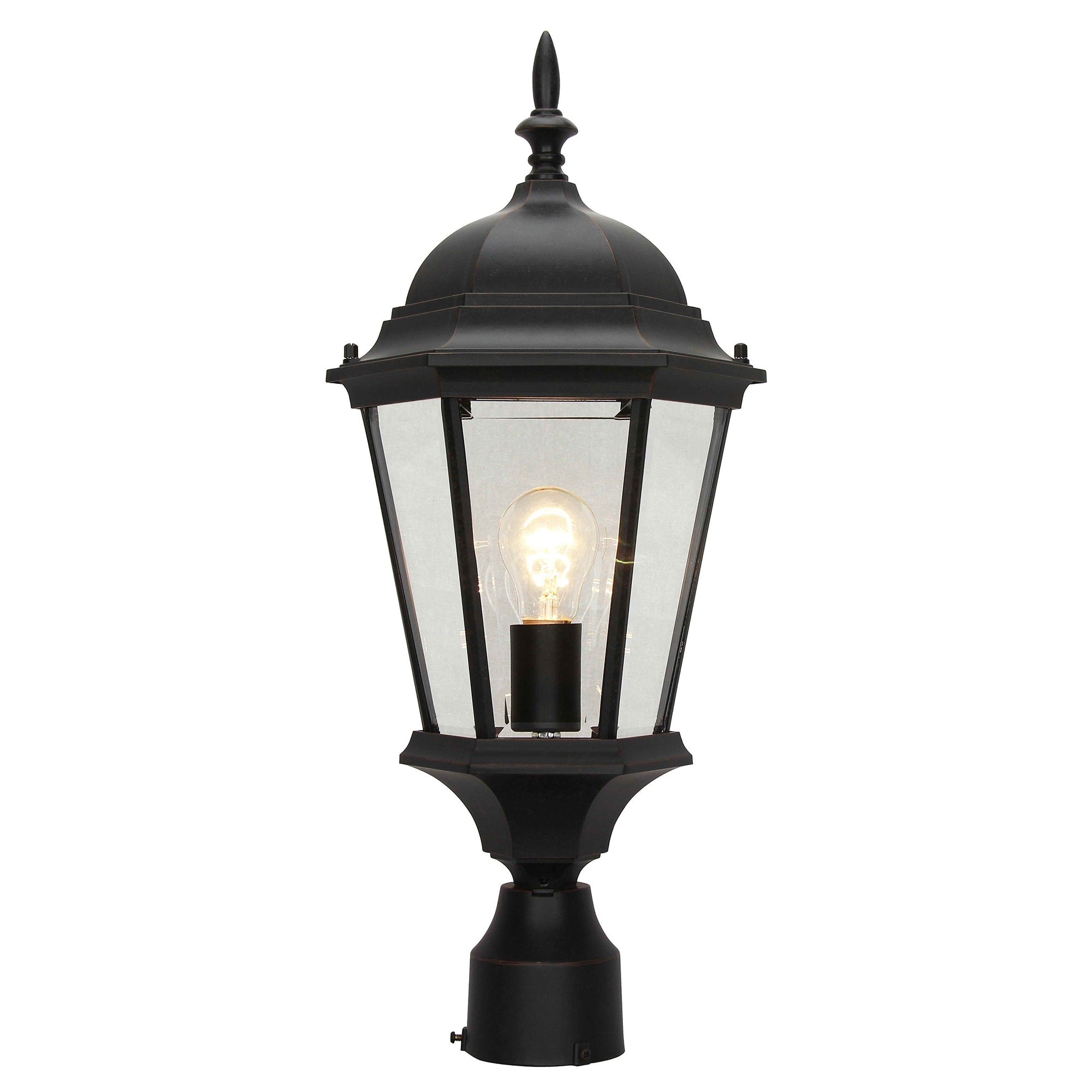 1 Light Outdoor Post Lantern In Oil Rubbed Bronze