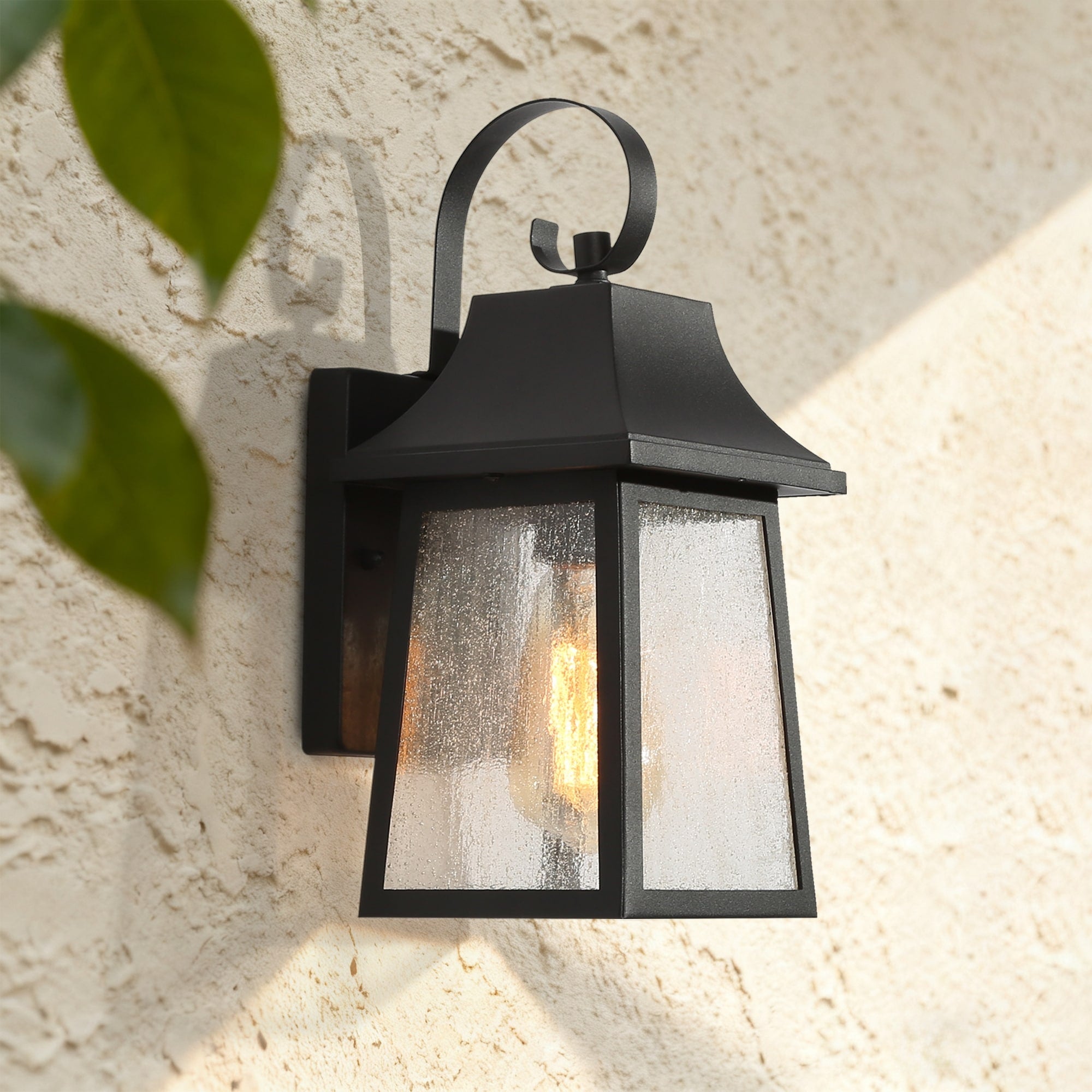 1 Light Outdoor Textured Black Exterior Wall Lantern Sconce Light L 5 D 7 H 13.5