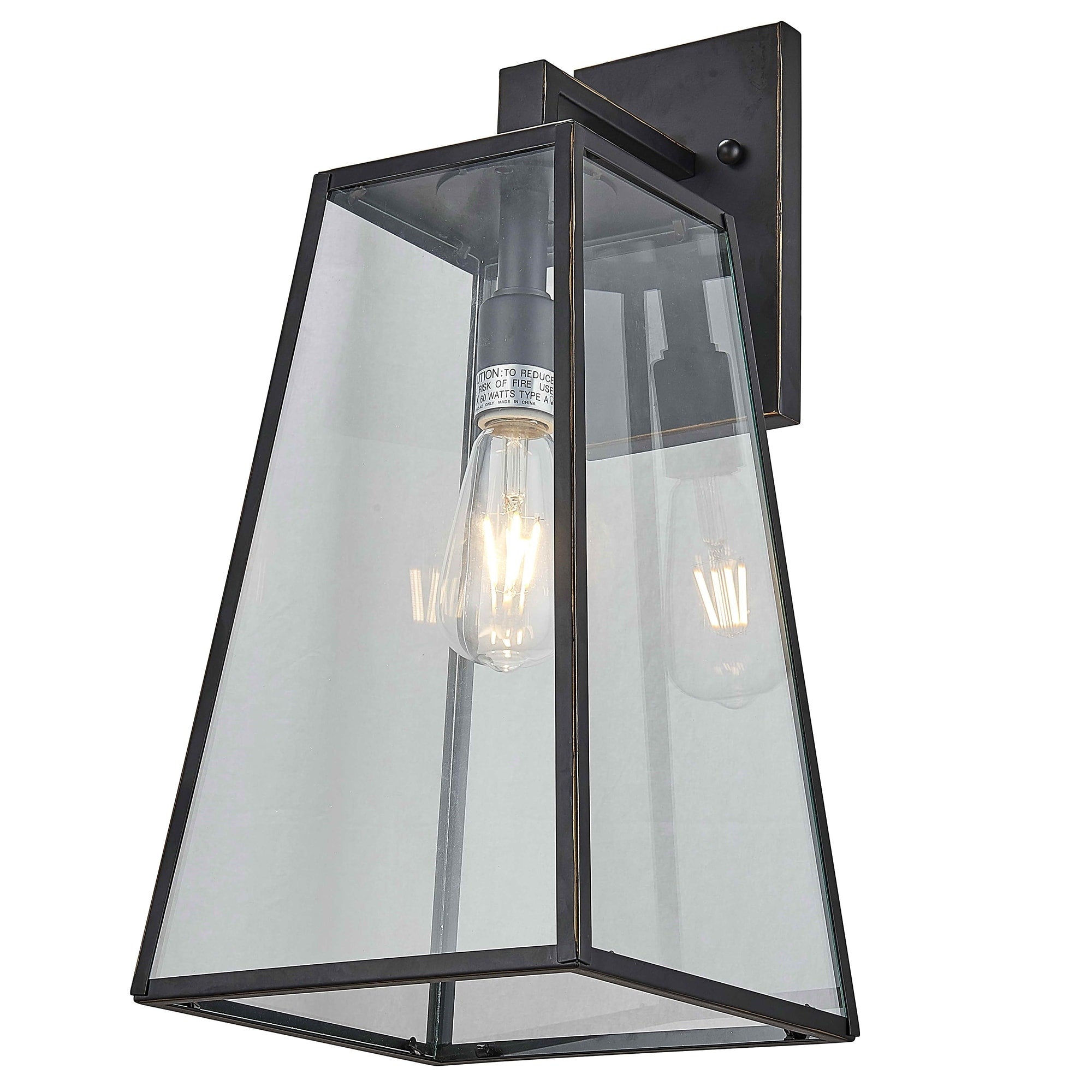 1 Light Outdoor Wall Lantern In Imperial Black Finish.