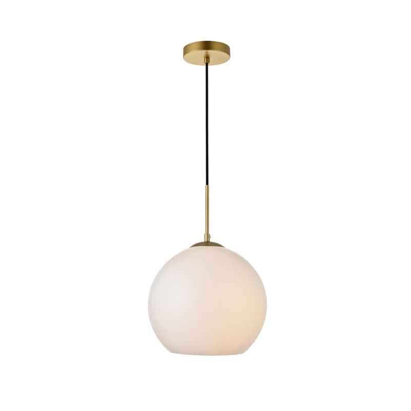 1 Light Pendant With 12 Inch Frosted White Glass
