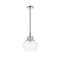 1 Light Pendant With 8 Inch Clear Glass