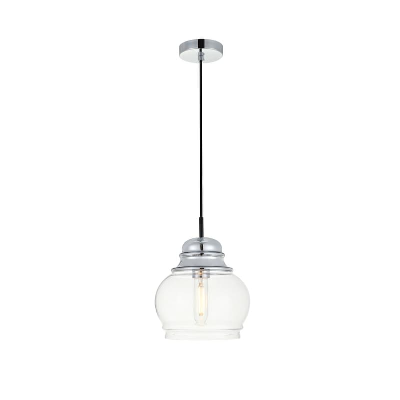 1 Light Pendant With 8 Inch Clear Glass
