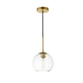1 Light Pendant With Clear Glass Brass Chrome Black