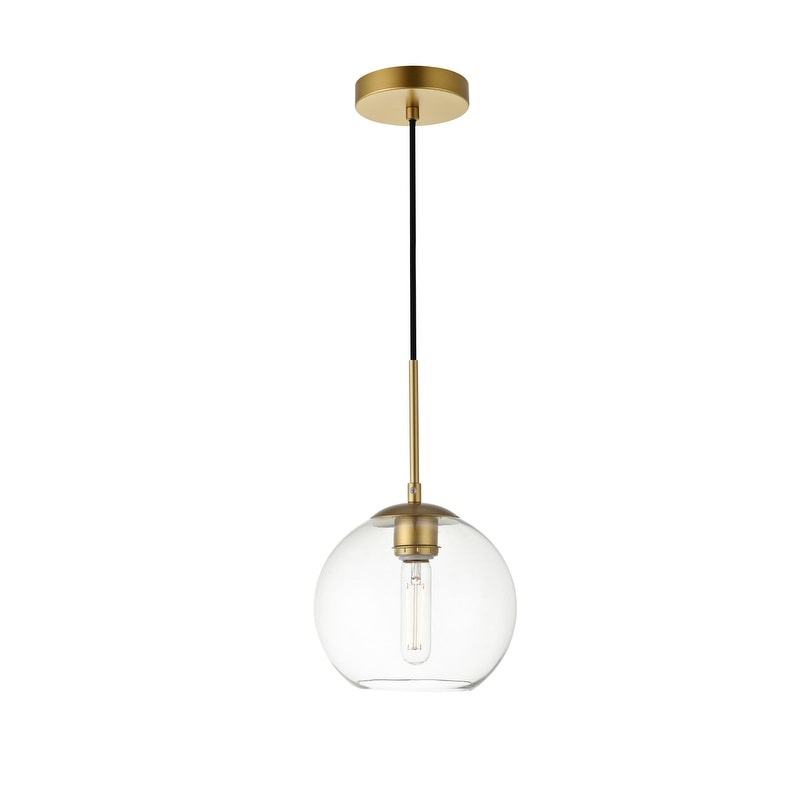 1 Light Pendant With Clear Glass Brass Chrome Black