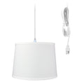1 Light Plug In Swag Pendant Ceiling Light White Shade