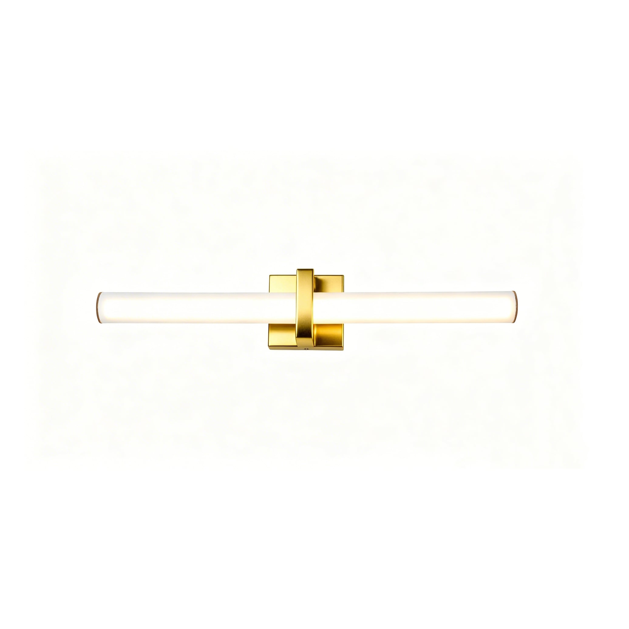 1 Light Satin Brass Led Wall Sconce With A Frosted Opal Glass Shade