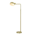 1 Light Satin Brass Metal Floor Lamp With A Metal Shade