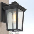 Havenside Home Hawkes Bay 1 Light Black Square Porch Sconce Patio Outdoor Wall Lantern