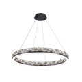 1 Light Stain Black Led Pendant With Crystal Accents